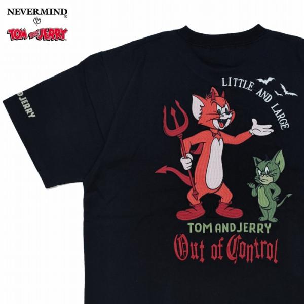 VANSON（バンソン） 半袖Tシャツ デビルになったトムとジェリー 赤い