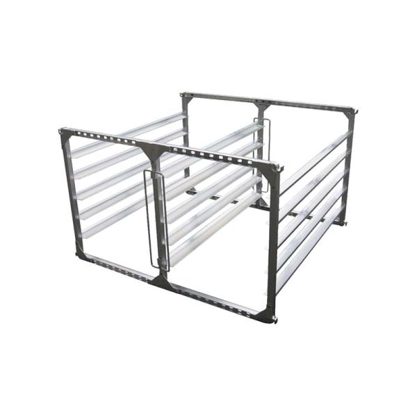 アルミ製の運搬・育苗兼用の水平式育苗棚(苗コンテナ)です。水平収納タイプです。軽トラックにて運搬可能です。一度に多量の苗を軽トラック等に積載し、時間と労力を非常に軽減できます。高強度アルミを使用し、スチール製に負けず劣らずの強度と軽量仕様で...