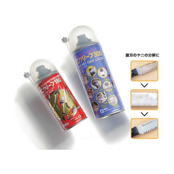 プレカット工場や木材加工工場の問題解決や、その他園芸刃物の切れ味復活に！◆本体サイズ：70(直径)×185(高さ)　容量：300ml、重量：370g◆刃物に付着したヤニや接着剤、渋などを泡で包み込み分解し取り去ってしまうスプレーです。◆液を...