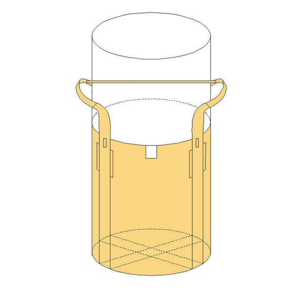 1000L/2点吊りタイプ/注入口全開/排出口なしのスタンダードなフレコンバッグ！JIS規格準処・保険つき！軽量物や産廃に最適なフレコンバッグです！品番：OW-002丸HSQ 1100H容量：1000Lサイズ：直径1100×1100mmHタ...