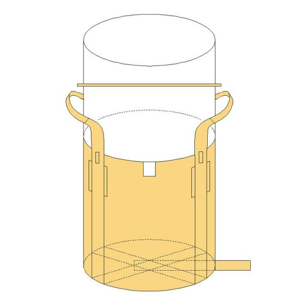 薄手生地・反転付の新品フレコンバッグです！1000L/2点吊り/注入口全開/排出口なし。JIS規格準処・保険つき！軽量物や産廃に適したトンバッグです！品番：OW-002丸HSQ反転ベルト付サイズ：直径1100×1100mmH容量：1000L...