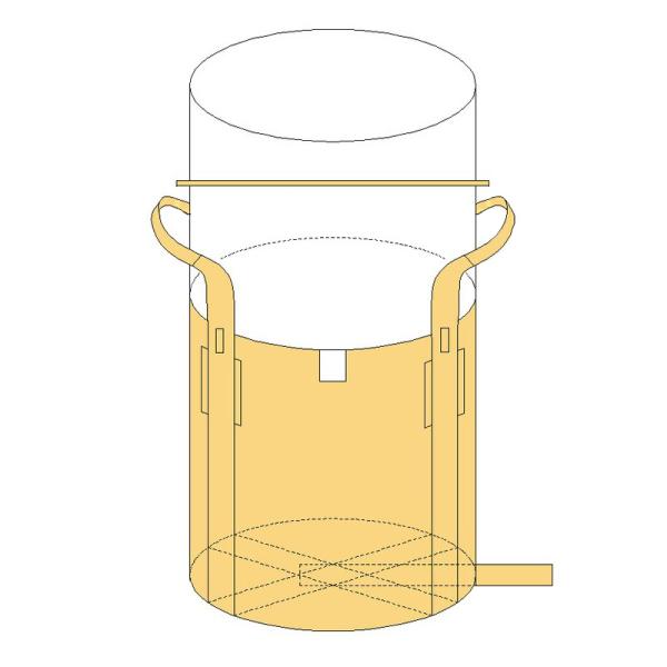 1000L 2点吊りタイプの新品トンバッグ！注入口全開、排出口なし、JIS規格準処、保険つき！スタンダードな新品フレコンバッグで使いやすいです！品番：OW-002丸HS 反転ベルト付サイズ：直径1100×1080mmH容量：1000L最大積...