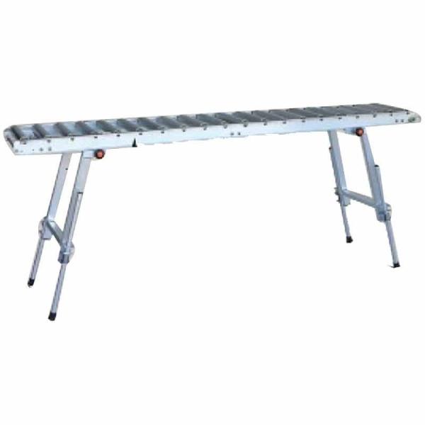 【返品不可商品】ローラーコンベヤと折りたたみ式のスタンドが一体となり、持ち運びや設置が楽にできます。スタンドは四本脚とも伸縮可能で、更に折りたたみ部をプラボルトで固定していますから傾斜地や段差のある場所でもコンベヤを安定させて設置できます。...