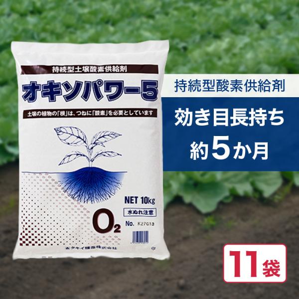 11袋 オキソパワー5 酸素供給剤 10kg 国産 発根促進 根張り 肥料 吸収率 向上 効き目 長持ち 酸素供給 梅雨 台風 豪雨 対策 タキイ種苗 個人宅配送不可 代引不可
