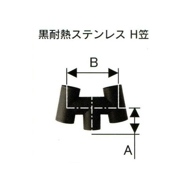 ホンマ製作所 ハゼ折 黒耐熱 ステンレス煙突 シングル H笠 直径 150mm