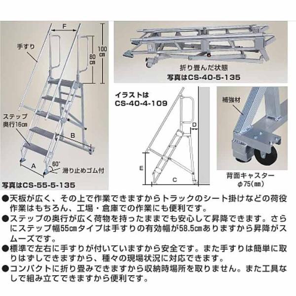 折りたたみ式 移動式 ハシゴ ステップ キャリスター Cs 55 4 109 道具 工具 ステップ幅55cm 防j ステップ 多目的 作業台 天板付 幅広 ハラックス 防j 代引不可 個人宅配送不可 プラスワイズ建築