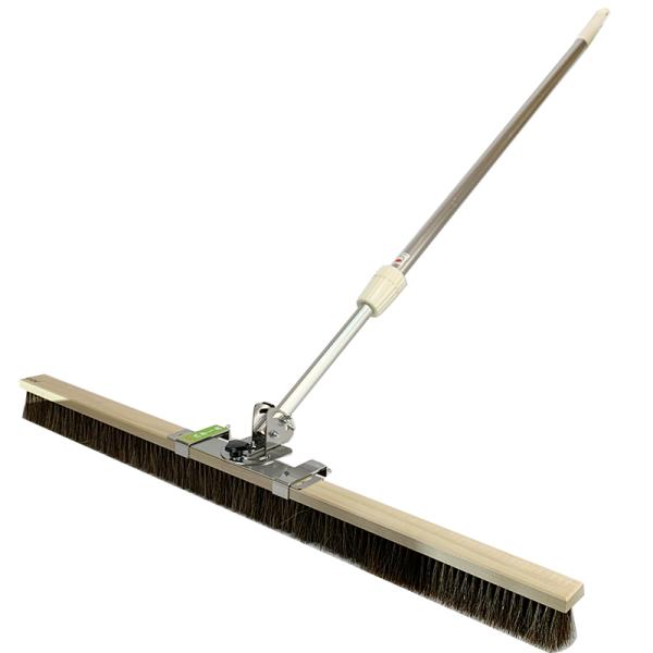 ふまずにハケール 180度首振り 伸縮柄 ハケ引き 刷毛引き 土間ハケ 土間刷毛 刷毛引きハケ ふまずにハケール SET 馬毛 900mm 3行 柄+