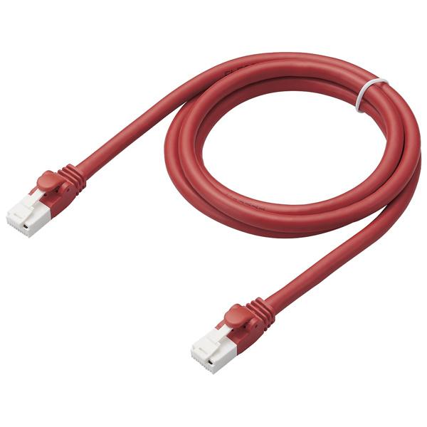 ELECOM LD-GPAT/RD1/RS LANケーブル/ CAT6A対応/ EU RoHS指令準拠/ 爪折れ防止/ 簡易パッケージ仕様/ 1m/ ヨリ線/ …