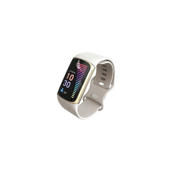 ELECOM SW-FI221FLAFPRG Fitbit Charge 6/ Fitbit Charge5/ 衝撃吸収フィルム/ フルカバー/ 指紋防止/ 高透明