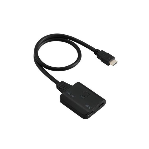 ELECOM VSP-HD4K120BK HDMI���z��/ 4K30Hz�Ή�/ 1����(HDMI)+2�o��(HDMI)/ �u���b�N ���i�摜
