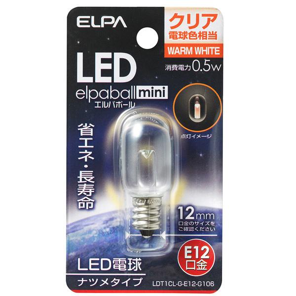 ELPA LDT1CL-G-E12-G106 LED電球 ナツメ球 E12