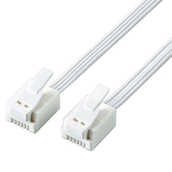 ELECOM MJ-T05WH モジュラーケーブル/ 爪折れ防止/ 0.5m/ ホワイト