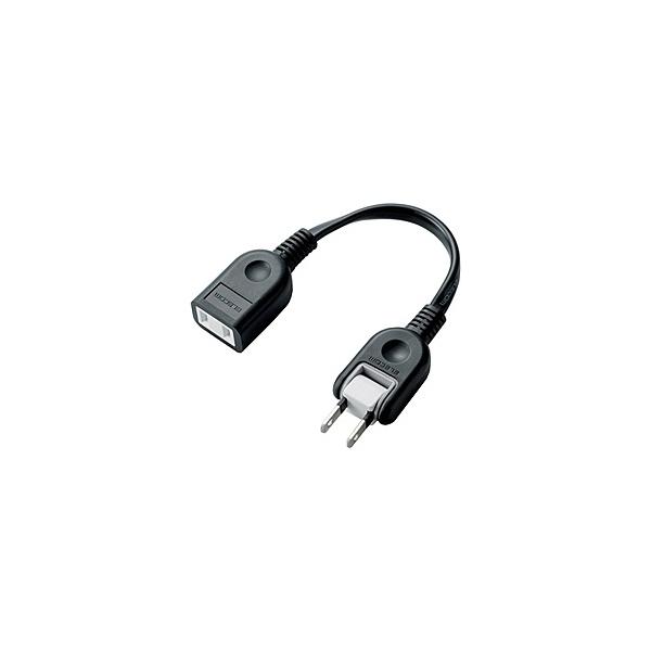 ELECOM T-ADR1BK ACアダプタ用電源延長コード/ 2P/ 1個口/ ブラック