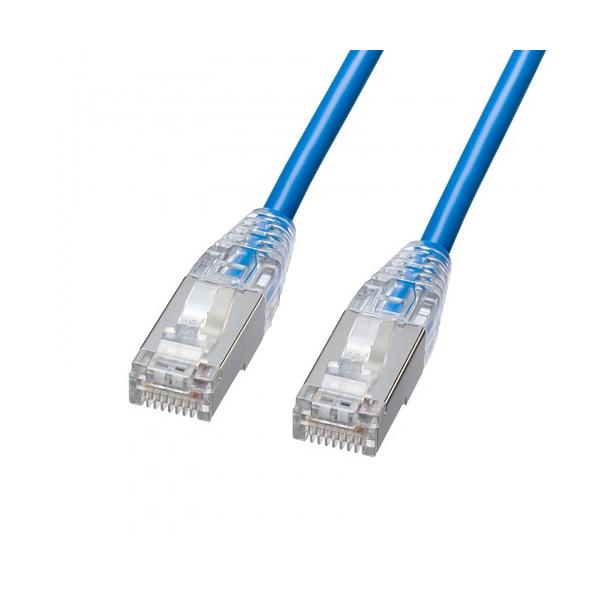 サンワサプライ KB-SL7YS-01BL カテゴリ7LANケーブル（スリム、やわらか、ツメ折れ防止コネクタ、1m・ブルー）…