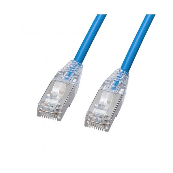 サンワサプライ KB-SL5STPS-02BL カテゴリ5eSTP LANケーブル（スリム、やわらか、ツメ折れ防止コネクタ、2m・ブルー…