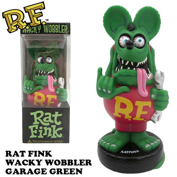 ラットフィンクフィギア FUNKO ラットフィンク ボビングヘッド ガレージ グリーン【RAT