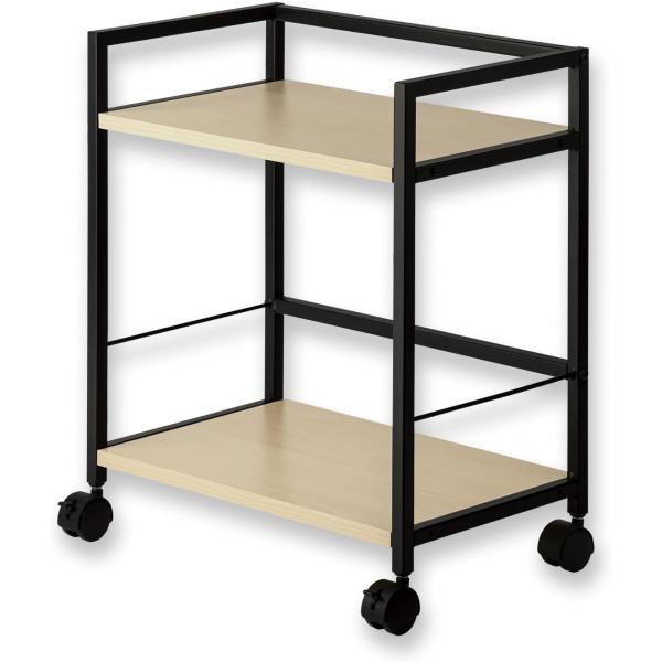 キャスター付きなので移動も楽。たくさん収納しても、軽々動かせます。小さいサイズに反して、A4ファイルもしっかり収納できる。使い勝手抜群な商品です。木目天板×ブラックフレームでおしゃれ＆スタイリッシュ！オフィスにもお部屋にも合わせやすいデザイ...
