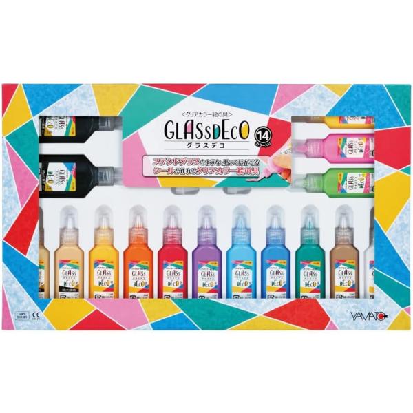 カラーを幅広く揃えた、本格的に楽しめるタイプです！　セットには、それぞれに以下の付属品が入っています。・グラスデコ（縁取り兼用＆カラー）（縁取り兼用ブラック（40ml）×2本/縁取り兼用ゴールド（22ml）×2本/サニーイエロー（22ml）...