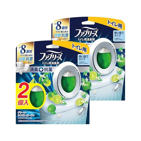 他サイト： ファブリーズ W消臭 トイレ用消臭剤+抗菌 グリーン・シトラス・ガーデン 6.3mL×4個の商品画像