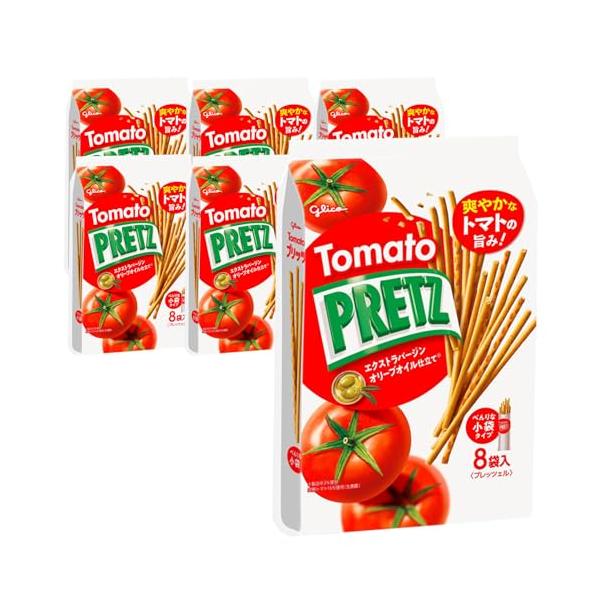 他サイト： プリッツ トマト 110g(8袋入り)×6個 スナック菓子 プレッツェル エクストラバージンオリーブオイル 江崎グリコ glico pretz tomatoの商品画像