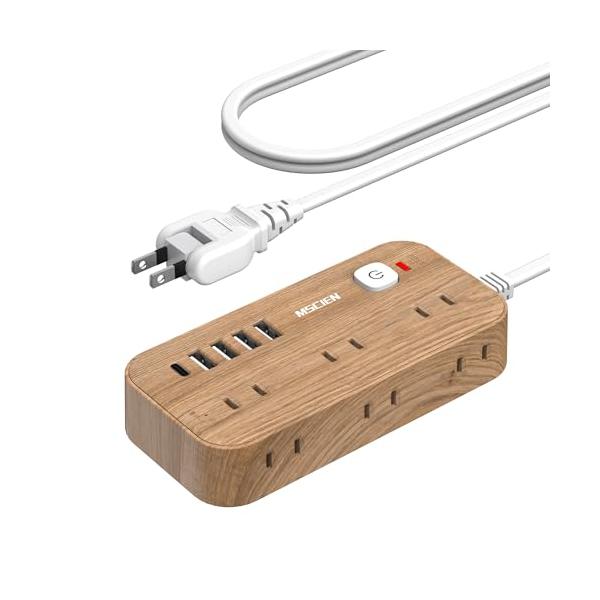 エムサインMscien 延長コード 2m 電源タップ コンセントタップ たこあしコンセント タコ足配線 電源コード 6個AC口 4個USB-A 1個USB-C 延長 コード