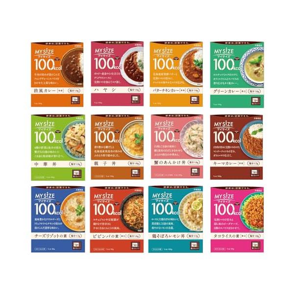 他サイト： マイサイズ 大塚食品 100kcal マイサイズ 12食アソートセット 時期によりセット内容に変更がありますの商品画像
