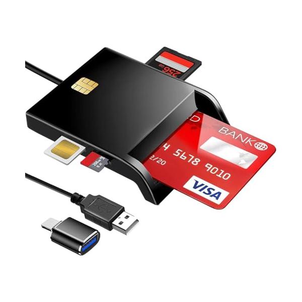 【2026最新型】icカードリーダー マイナンバーカード対応 USB-A＆Type-C 接触型 sdカードリーダー 設置不要 自宅で確定申告 国税電子申告 納税システ