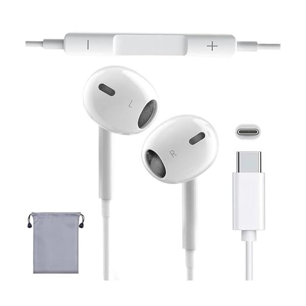 beefeed イヤホン 有線 タイプc マイク付き【業界の技術革新・音質強化版・HIFI音質】USB type-c イヤホン 純正 iPhone15/16/17対応 リモコン付き 音