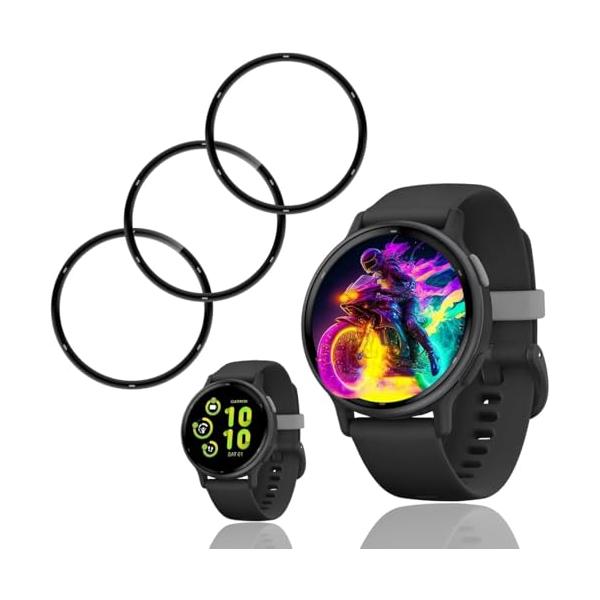 【3枚セット】 対応 GARMIN(ガーミン)vivoactive 5 フィルム 用 GARMIN vivoactive 5 保護フィルム PET複合材 炭素繊維 24時間自動修復技術 3D曲面