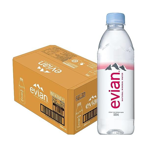 Evian(エビアン) 伊藤園 evian 硬水 ミネラルウォーター ペットボトル 500ml×24本 [正規輸入品]