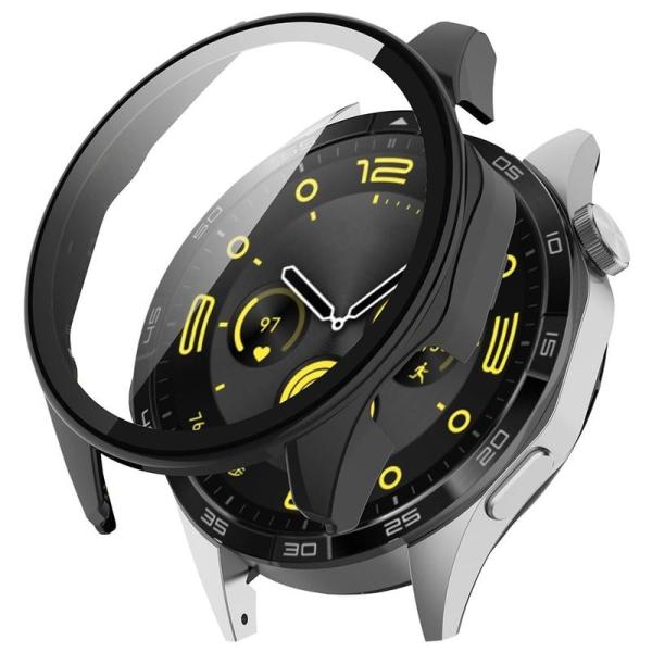 For HUAWEI WATCH GT 4 46MM 専用ケースHVUYAL一体型 強化ガラス 保護カバー 全面保護 強化ガラス画面 9H保