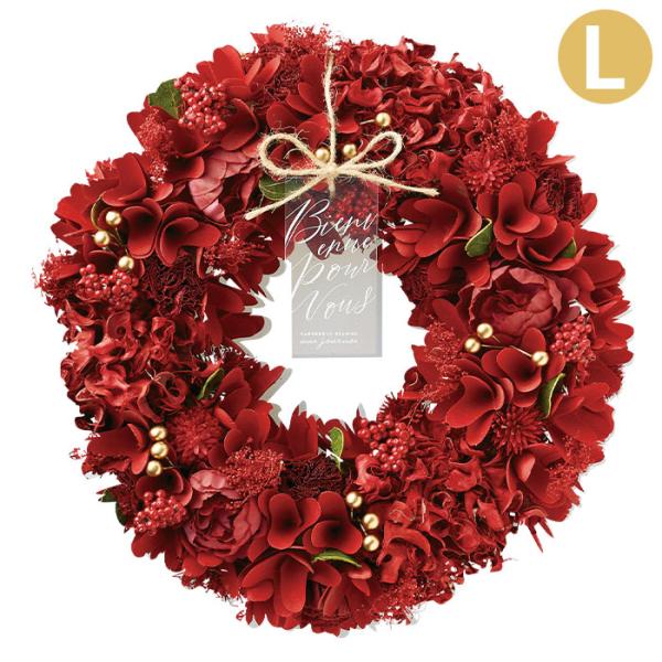 フラワー・リース mizuho 青の三日月リース アーティフィシャルフラワー 直径23㎝ ブルー系