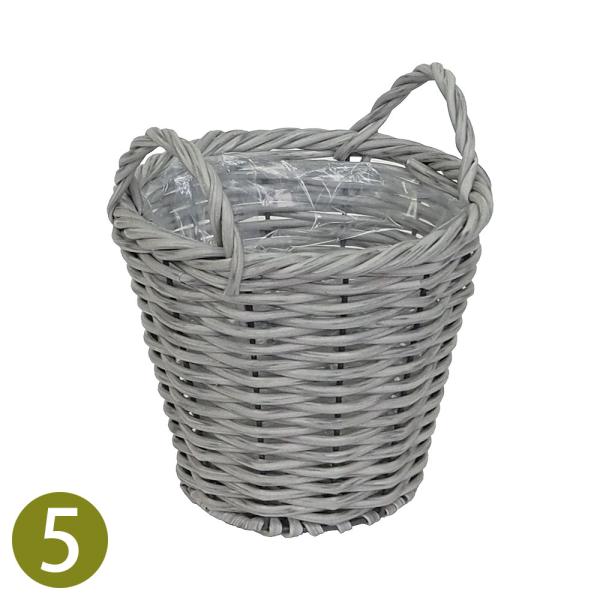 【サイズ】約直径21×高さ19（持ち手込24）cm【素材】ポリプロピレン・ワイヤー【原産国】中国※色、形、サイズ等個体差がありますのであらかじめご了承ください。※製造工程上、記載のサイズとは異なる場合がございます。良品の範囲内としてご理解の...