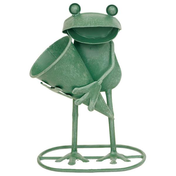 お庭やベランダ、リビング、玄関などを演出するアイテムとしておすすめ！トイレにおいても可愛い☆いろんなところに置いて楽しんでください。【サイズ】約幅14×奥行8×高さ20cm、ブーケの口径：直径約6.5cm【素材】ブリキ【原産国】中国※色、形...