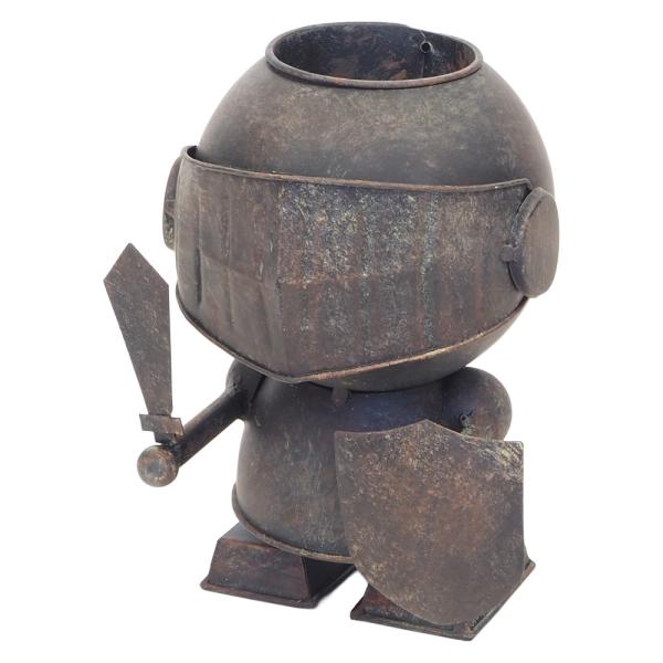 【サイズ】約幅15×奥行14×高さ18.5cm、器：約直径6×6.5cm【素材】ブリキ【原産国】中国※色、形、サイズ等個体差がありますのであらかじめご了承ください。※手作り品のため塗装ムラ、表面の歪み、凹み、欠け等がある場合がございます。手...