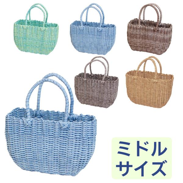 ハートマーブルカゴバッグ かごバッグ カラフル ビニールバッグ バスケット かわいい