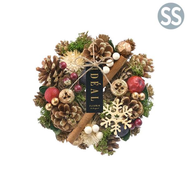 リース フラワーリース 冬 クリスマス CMナチュラルリース SS ブラウンフォレスト