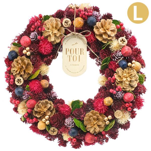 リース フラワーリース 冬 クリスマス CMナチュラルリース L ベリー