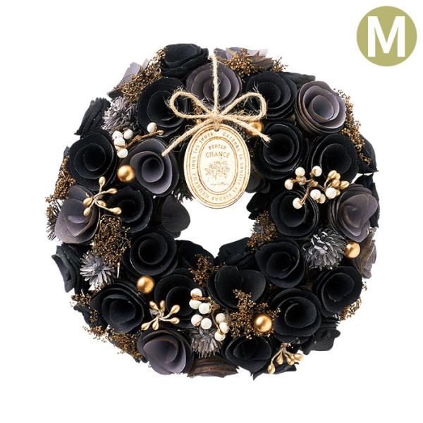 一年中飾れる、飽きが来ないワンカラーリース♪1つのリースの中で、色の濃いものと淡いものを使っているので、ワンカラーでも単調にならず華やかな印象になります。【プレートの訳】Gardons le sourire et vivons heureu...