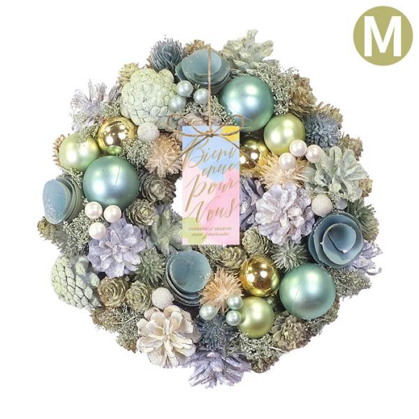 イルミネーションのような明るく柔らかい光をイメージしたリース。フレッシュな果実とイルミネーションの煌めきをデザインしました。【プレートの訳】Bienvenue：ようこそpour vous：あなたのためにgardons le sourire：...