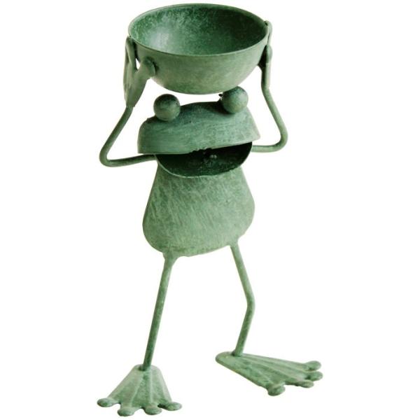 お庭やベランダ、リビング、玄関などを演出するアイテムとしておすすめ！トイレにおいても可愛い☆いろんなところに置いて楽しんでください。【サイズ】約幅7.5×奥行3.5×高さ12cm【素材】ブリキ【原産国】中国※色、形、サイズ等個体差があります...