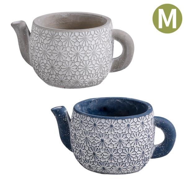 植木鉢 おしゃれ 穴あき セメントポット ティーポット型 タッス・ティーポット・M