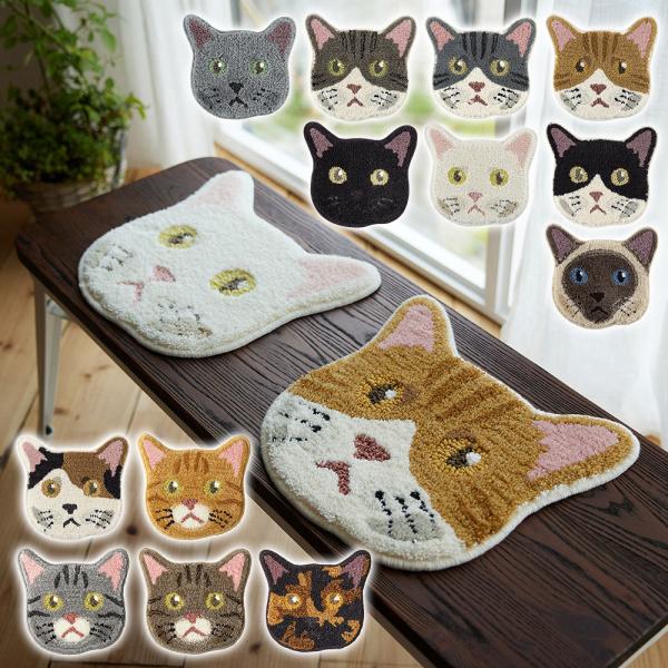 スミノエ チェアパッド チェアクッション 座布団 日本製 猫顔 ネコカオ