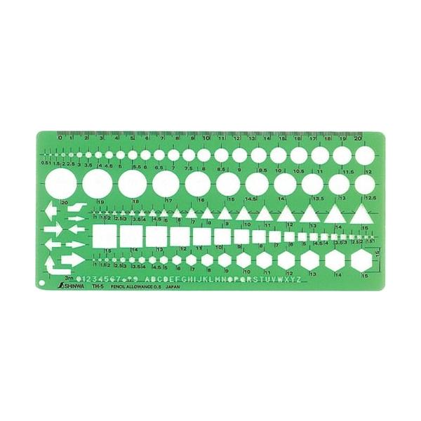 シンワ測定 テンプレート TH−5 一般総合定規（中） 66025 （メール便対応・2個まで）