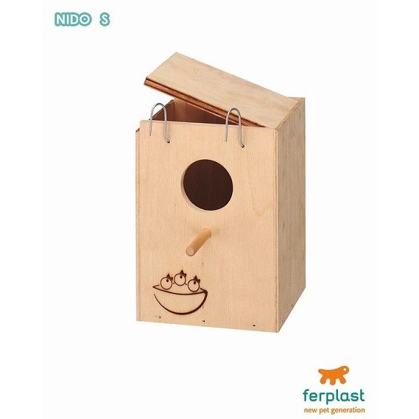 イタリアferplast社製小鳥の巣箱。*ファープラスト社の鳥かごに取り付け可能。*弊社取扱の取付可能な鳥かご・・・バリ・ロザ・イビザオープン・ピアノ４・パラディオ４・カント■本体サイズ・・・W12.3(11.5)×D11.5(10.2)×...