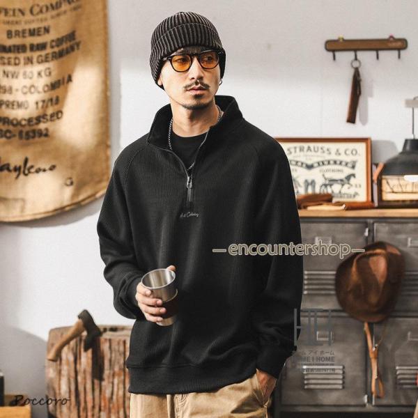 ハーフジップ トレーナー メンズ 長袖 おしゃれ 大きいサイズ