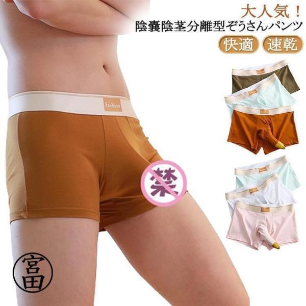 分離型 先開き  男性下着 立体構造 ぞうさんパンツ ピンク メンズ下着 下着 綿 竿付き 竿出し 穴あき ゾウさんパンツ 蒸れない コットン