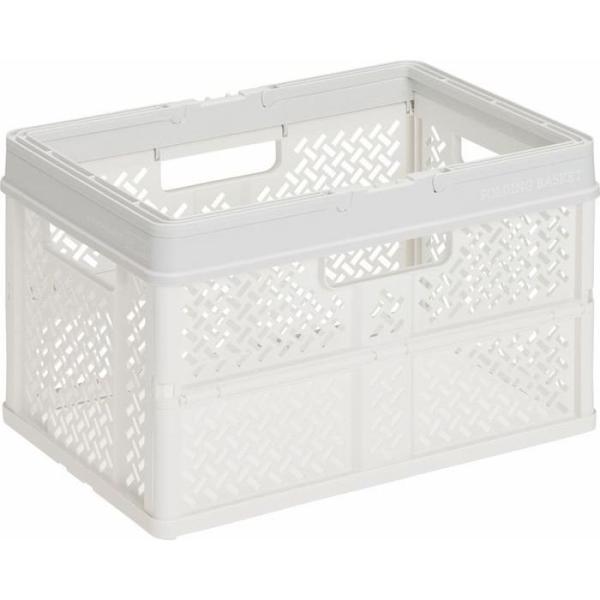 衣類やおもちゃ、食料品の収納、レジャー時の荷物入れなど折りたたみバスケットハンドル付きLSW●使わないときにはコンパクトに折りたたみ可能●ハンドル付きで、積み重ね可能（３段まで）カラー スモーキーホワイトJANコー 490474612840...