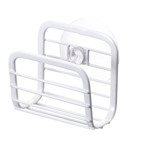 大理石調シンクトップのキッチンに馴染むホワイトカラーサイズ D50×W75×H76mmカラー ホワイト材質 本体＝鉄（樹脂コーティング）吸盤＝塩化ビニル樹脂