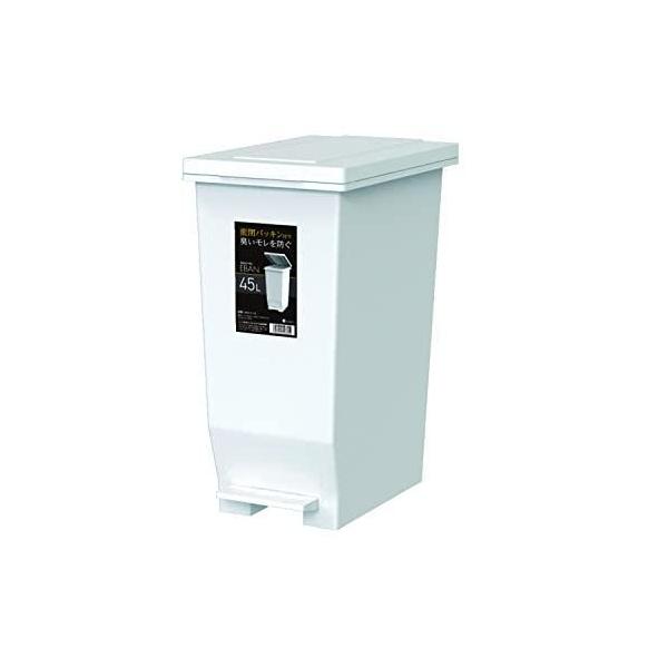 アスベル(株) エバンＭＰ密閉ペダルペール４５Ｌ ホワイト ゴミ箱 屑入 ダストボックス 防臭